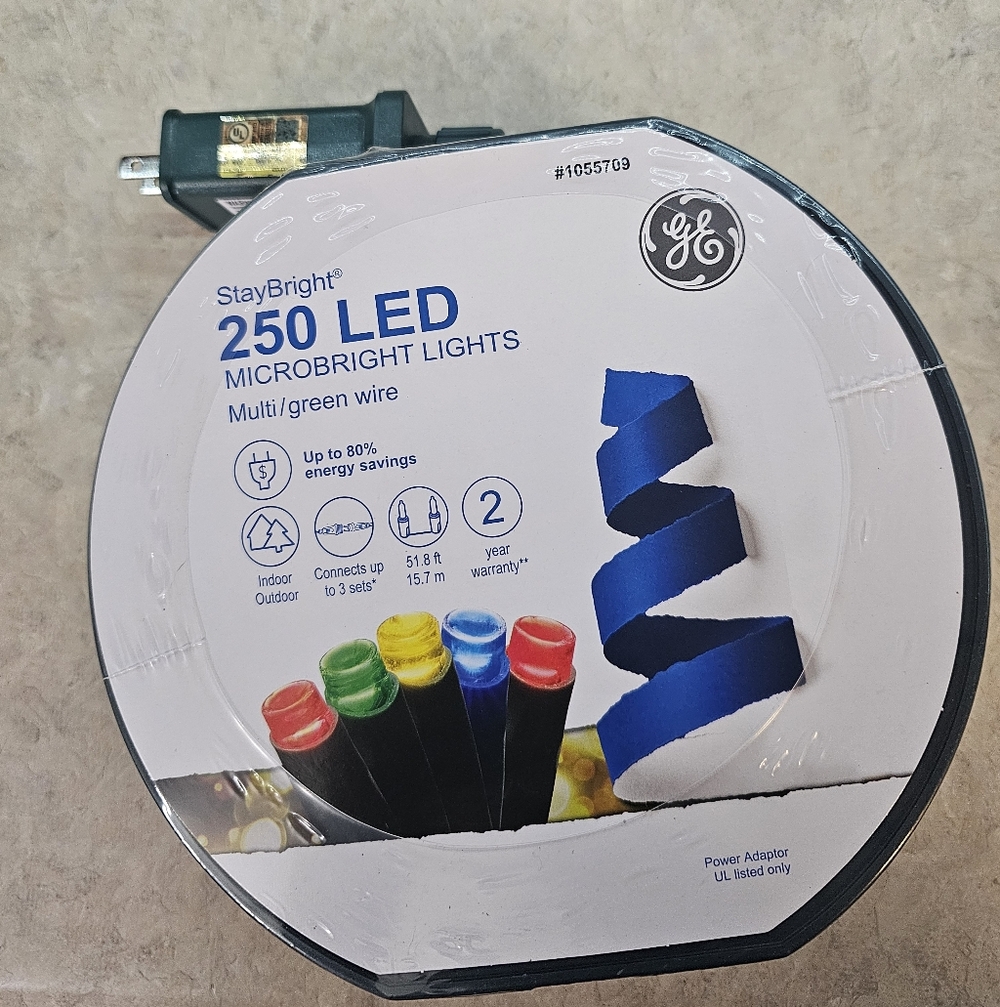 3 Sets of GE 250 LED MicroBright Lights with Multi/Green Wire